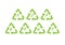 Vector set of sketch eco recycle types of plastic