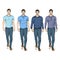 Vector Set of Sketch Fashion Male Models