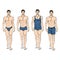 Vector Set of Sketch Fashion Male Models. Underwear.