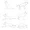 Vector Set of Sketch German Shepherd Dogs