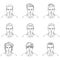 Vector Set of Sketch Male Faces