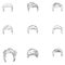 Vector Set of Sketch Mens Hairstyles