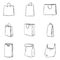 Vector Set of Sketch Shopping Bags Icons