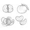 Vector Set of Sketch Tangerines.