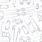 Vector set of Ski and Snowboard equipment pattern