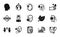 Vector set of Social distancing, Face attention and Pandemic vaccine icons simple set. Vector