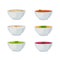 Vector Set of Soup Bowls, Different Soups, Cream Soups, Healthy Eating Icons Collection Isolated.