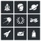 Vector Set of A Space Flight Icons.