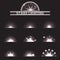 Vector set of sparkling light flares and shining stars effects