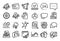 Vector set of Speech bubble, Rating stars and Chat message line icons set. Vector