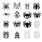 Vector set of spider symbols