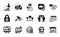 Vector set of Stats, Architect plan and Text message icons simple set. Vector