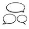 Vector set of stickers of speech bubbles. Blank empty white