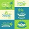 Vector set of summer and travel labels and symbols.