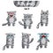 Vector set of tabby cat characters. Set 3