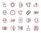 Vector Set of Technology icons related to Bell, Security and Time. Vector
