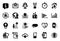 Vector Set of Technology icons related to Face detect, Reject mail and Financial app. Vector