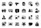 Vector Set of Technology icons related to Oil barrel, Marketplace and Hair dryer. Vector