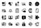 Vector Set of Technology icons related to People chatting, Id card and Mute sound. Vector