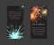 Vector set of templates with fireworks