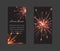 Vector set of templates with fireworks