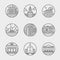 Vector set of thin icons design set. Moder simple