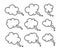 Vector set of thought thin line bubbles, dialog bubble icon