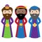 Vector Set of Three Wise Men or Magi