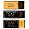 vector set tickets Black and white, orange design.