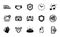 Vector set of Time, Brand ambassador and Dog feeding icons simple set. Vector