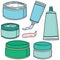 Vector set of topical cosmetic and topical medicine