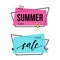 Vector set of trendy flat geometric summer sale bubbles