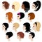 Vector set of trendy hair styling for woman