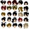 Vector set of trendy hair styling for woman