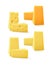 Vector Set of Triangular Pieces Cheddar Swiss Cheese