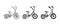 Vector set of tricycles. Cycling. Active lifestyle. Line art