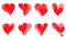 vector set tunnel romantic hearts in red, black colors. concentric hearts isolated icons