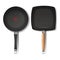 Vector set with two realistic black frying pans