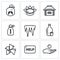 Vector Set of Ukraine issues Icons. Cossack, Gas, House, Temperature, Winter, Alcohol, Fuel, Help, Loan.