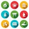 Vector Set of Ukraine issues Icons. Cossack, Gas, House, Temperature, Winter, Alcohol, Fuel, Help, Loan.