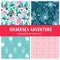 Vector set of underwater seamless patterns with seaweeds