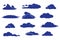 Vector set of various clouds - cloud shapes in atmosphere