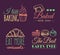 Vector set of vintage bakery logos. Retro labels collection with sweet cookie, biscuit bread etc. Hipster pastry icons.