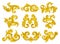 Vector set of vintage baroque ornaments. Elegant floral patterns in Victorian style. Luxurious ornamental elements