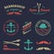 Vector set of vintage hipster logos. Retro icons collection of bicycle, moustache, camera etc
