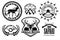 Vector set of vintage hunting emblems.