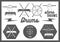 Vector set of vintage style drums labels, emblems