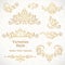 Vector set of vintage vignettes in Victorian style.
