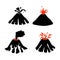 Vector set of volcano icons