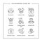 Vector set of volunteering icons. Isolated black pictures on the white background. Volunteer, charity, help, orphans, disabled